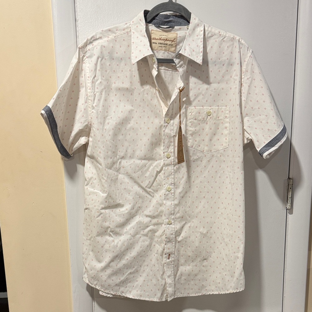 Weatherproof White Casual Button Down Shirt